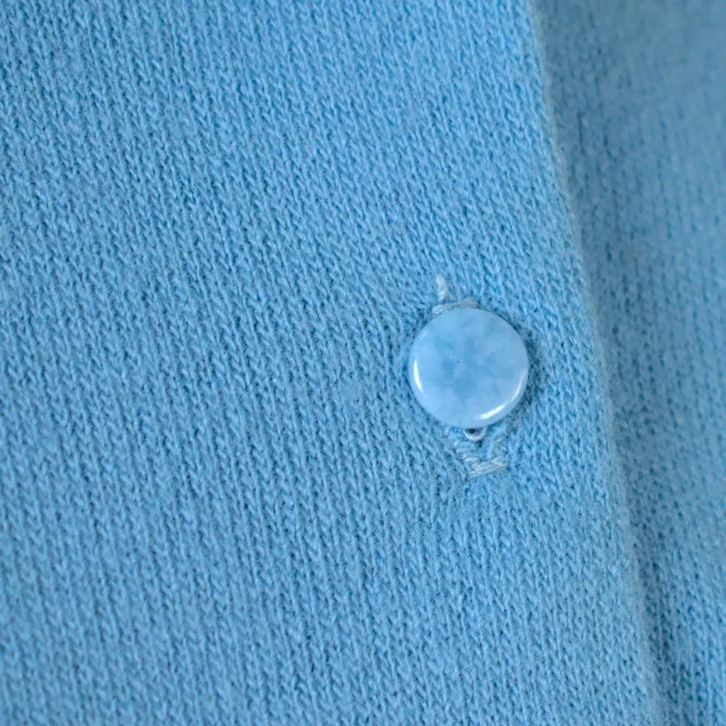 1950s Soft Blue Button Sweater