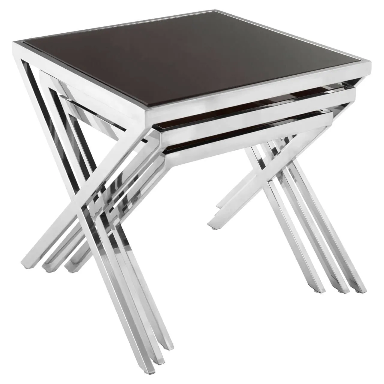 Ackley Chrome Finish Nesting Tables