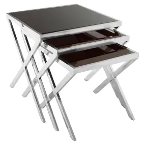 Ackley Chrome Finish Nesting Tables