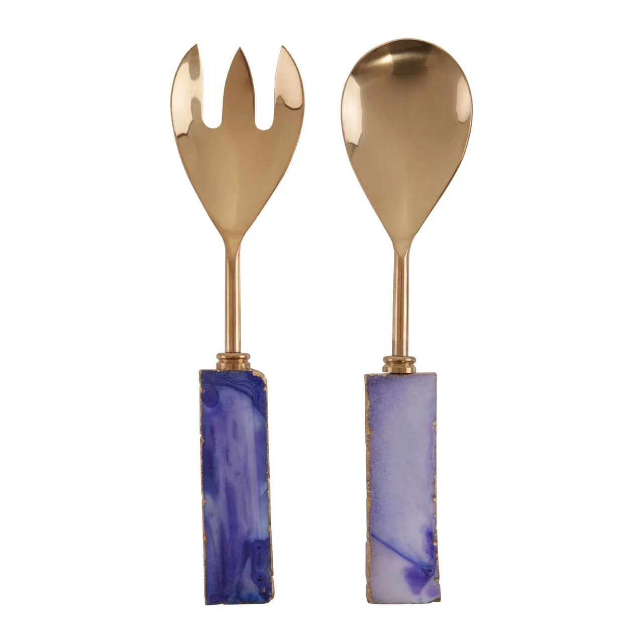 Agata Blue Warm Metallic Serving Set