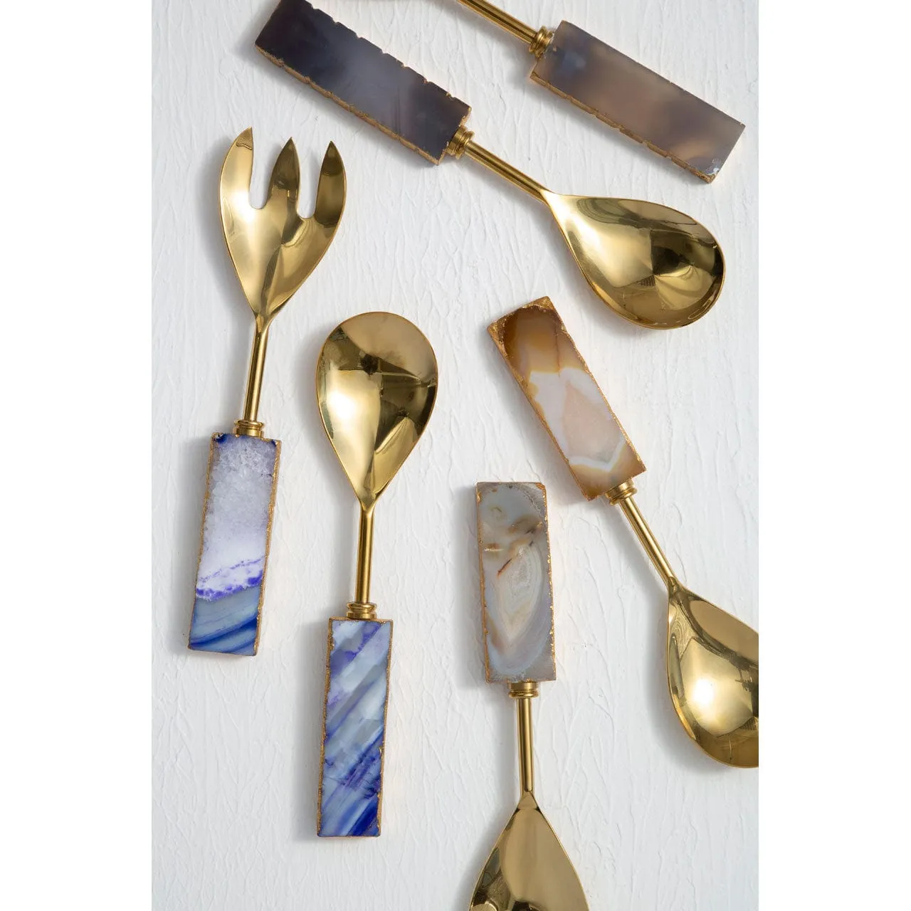 Agata Blue Warm Metallic Serving Set