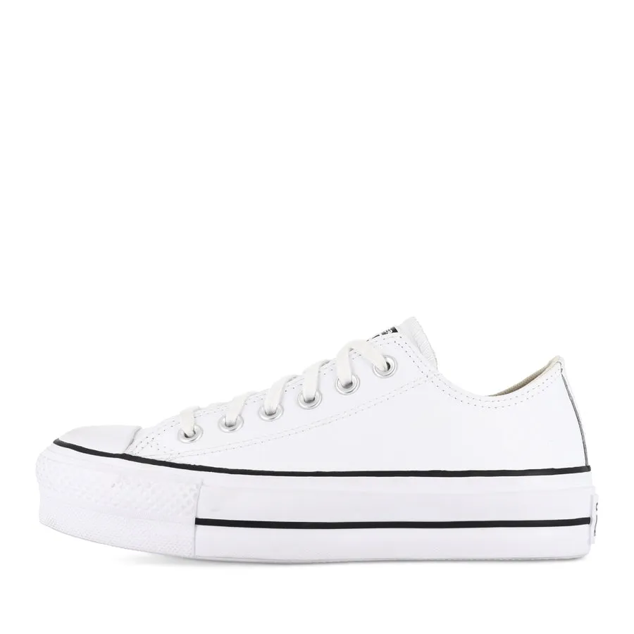 ALL STAR LIFT LOW LEATHER - WHITE BLACK WHITE