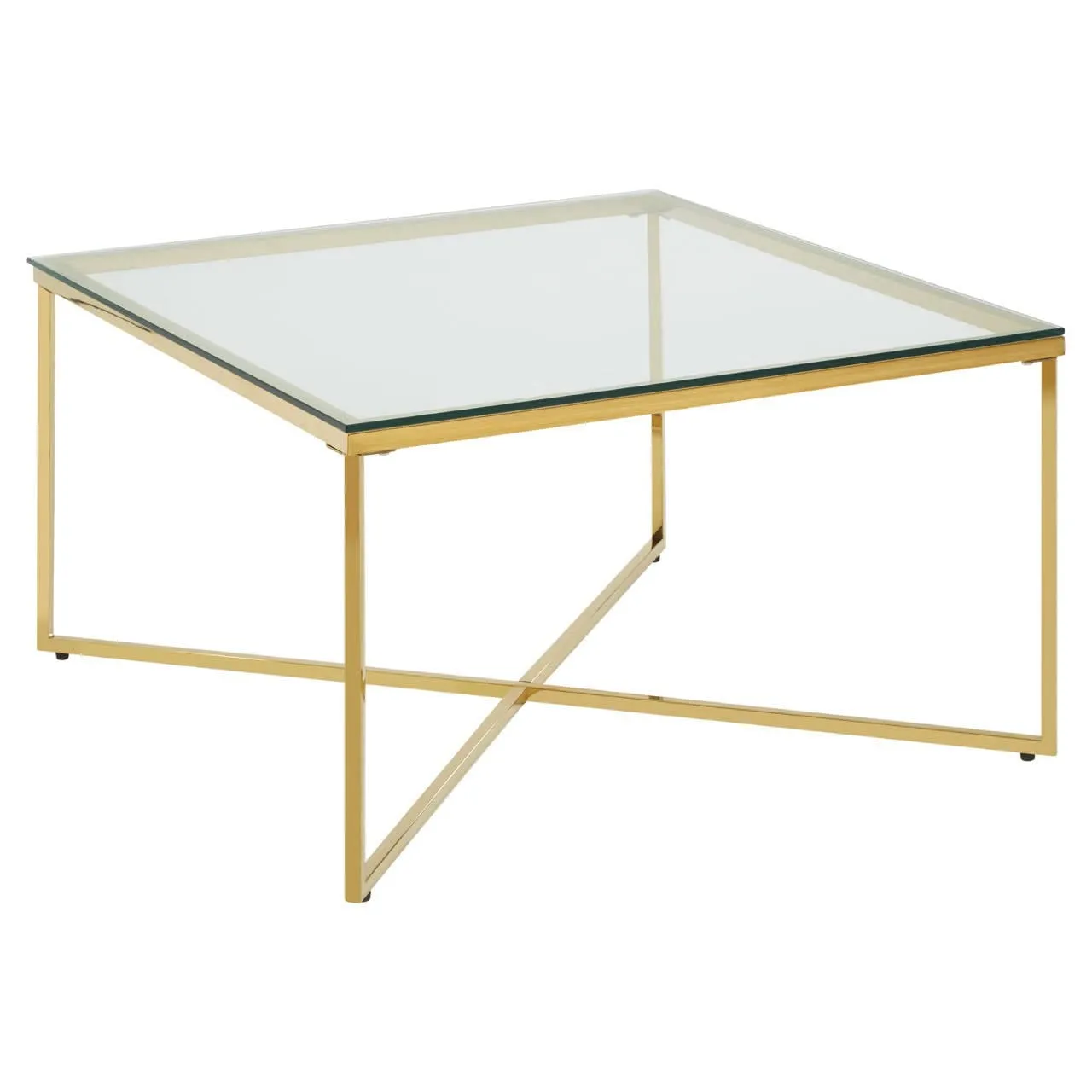 Allure Gold Finish Cross Base End Table