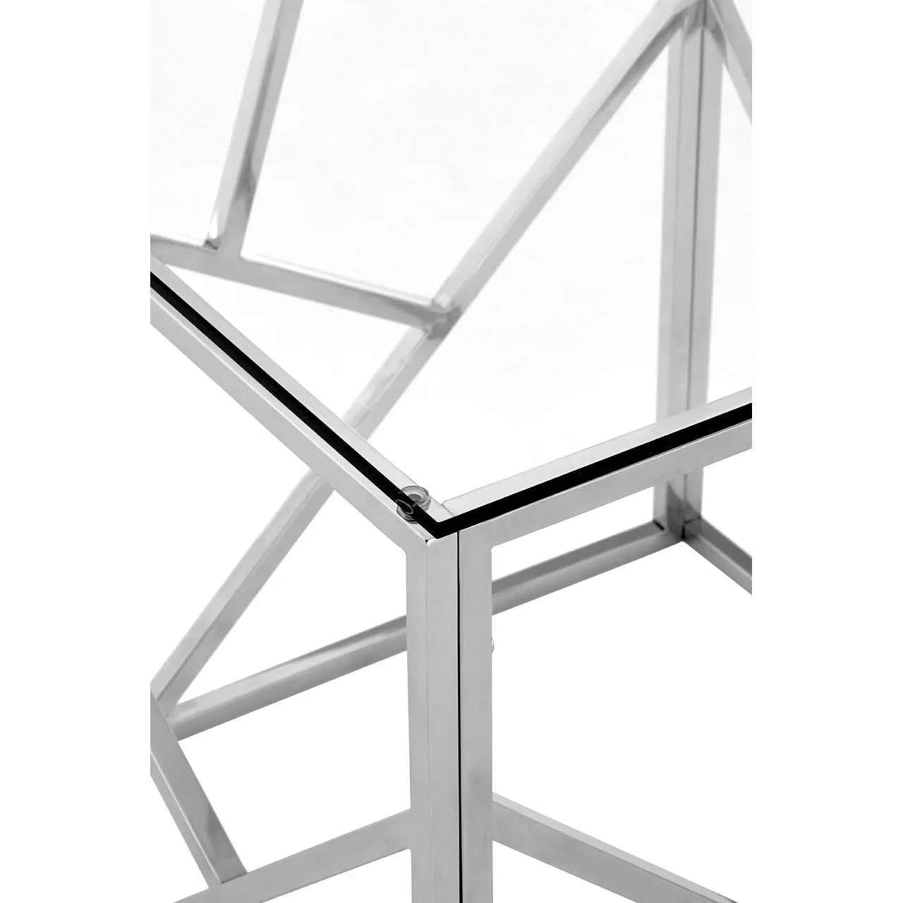 Allure Stainless Steel Geometric End Table