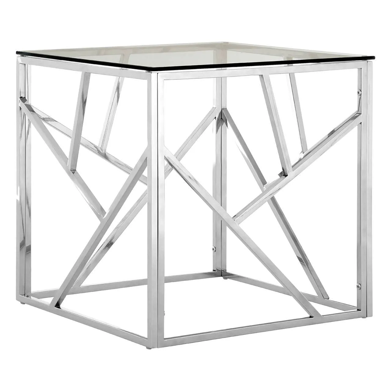 Allure Stainless Steel Geometric End Table