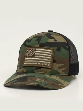 Ariat A3000158222 Snapback R112 USA Flag Patch Cap Camo