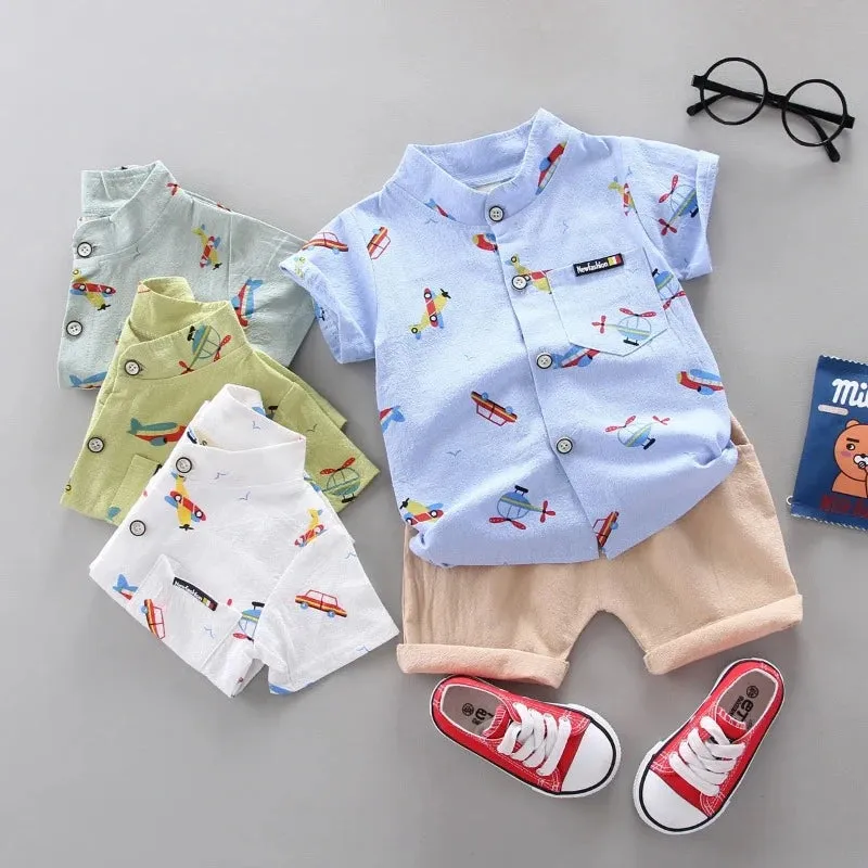 Baby Boy Summer Airplane Space Clothing Sets