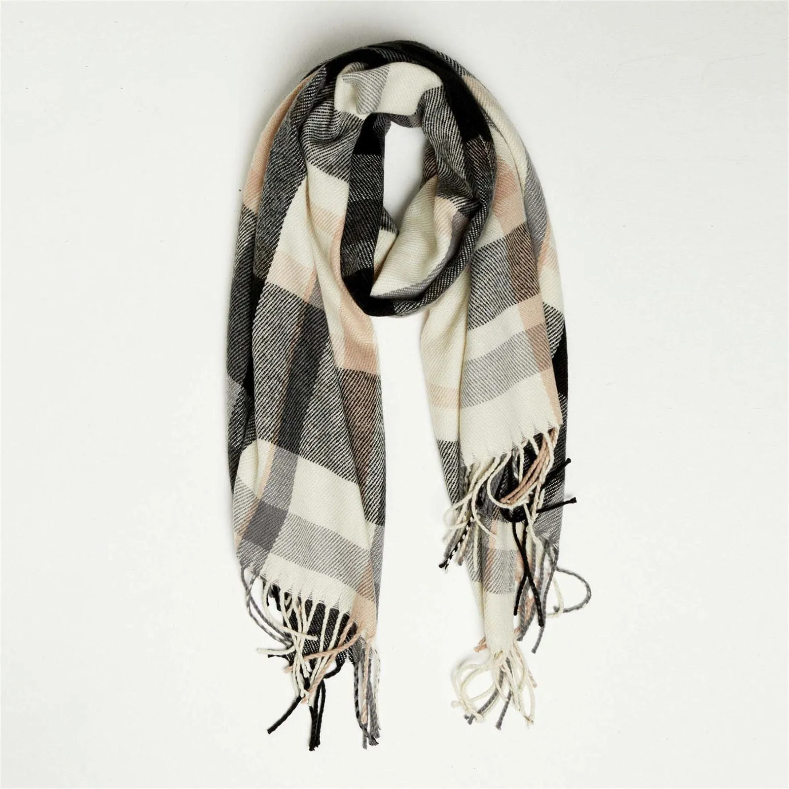 Betty Basics Kourtney Scarf in Black Caramel Check