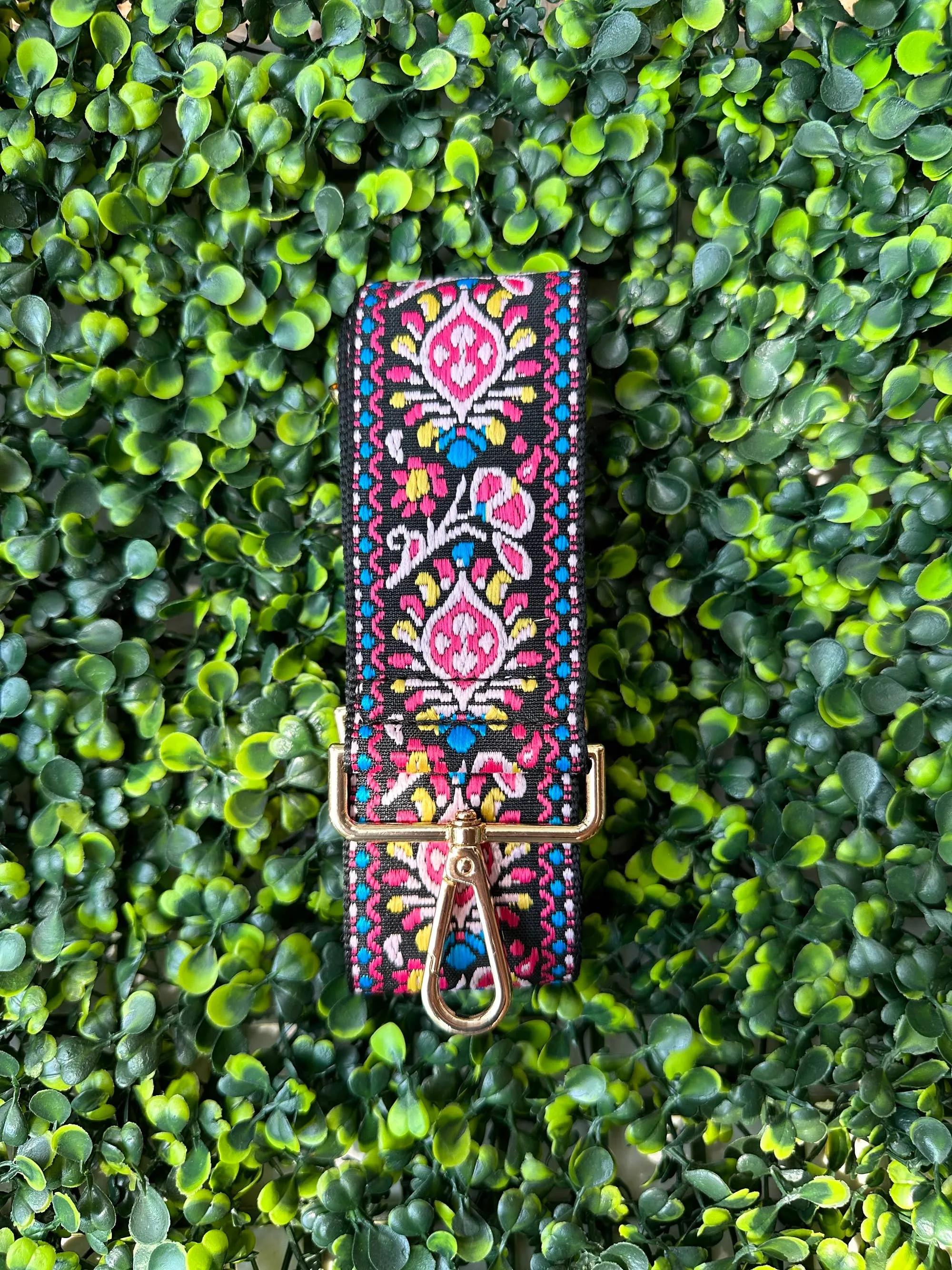 Boho Pattern Adjustable Guitar Strap: Blue