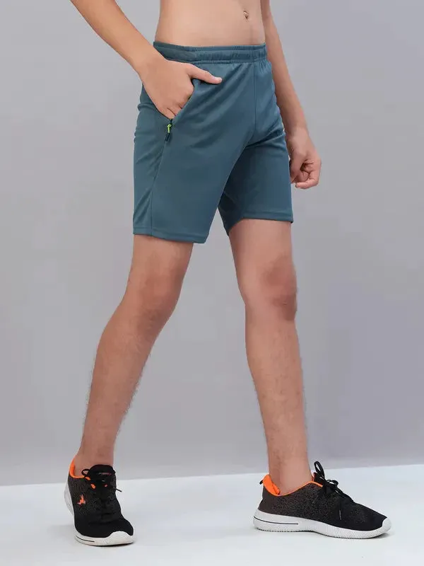 Boys Solid Slim Fit Shorts with TECHNO GUARD