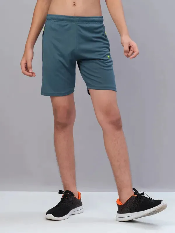 Boys Solid Slim Fit Shorts with TECHNO GUARD