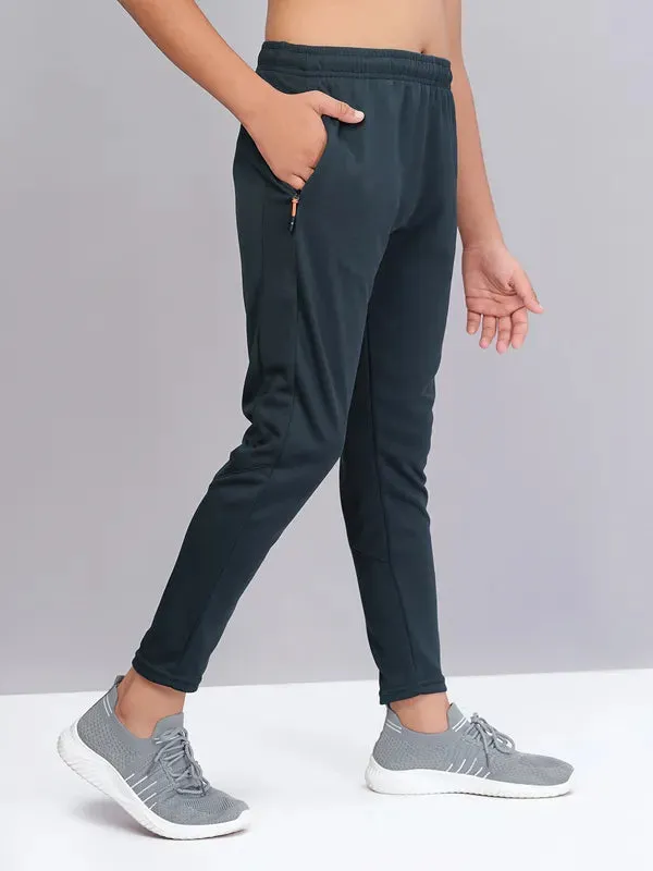 Boys Solid Slim Fit Trackpants with TECHNO GUARD