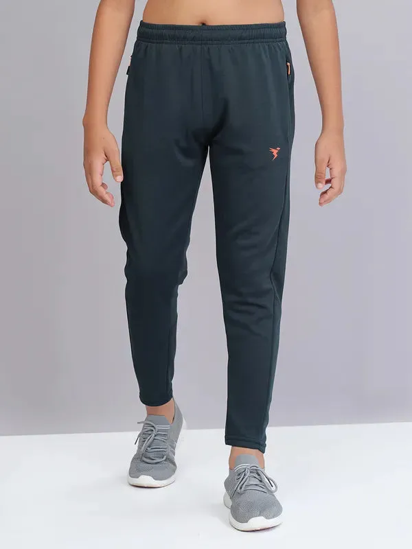 Boys Solid Slim Fit Trackpants with TECHNO GUARD