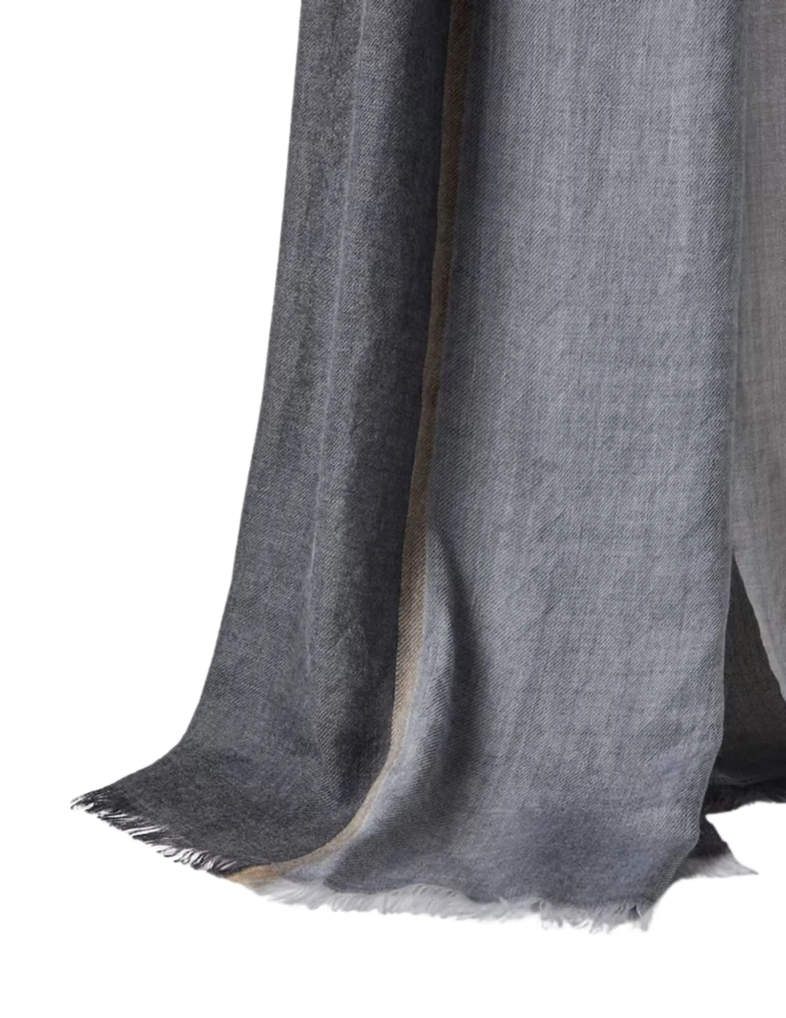 Cashmere and Silk Color Block Scarf | Light Grey