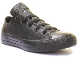 Converse 135253 CT All Star Low Leather Trainer In Black For Unisex