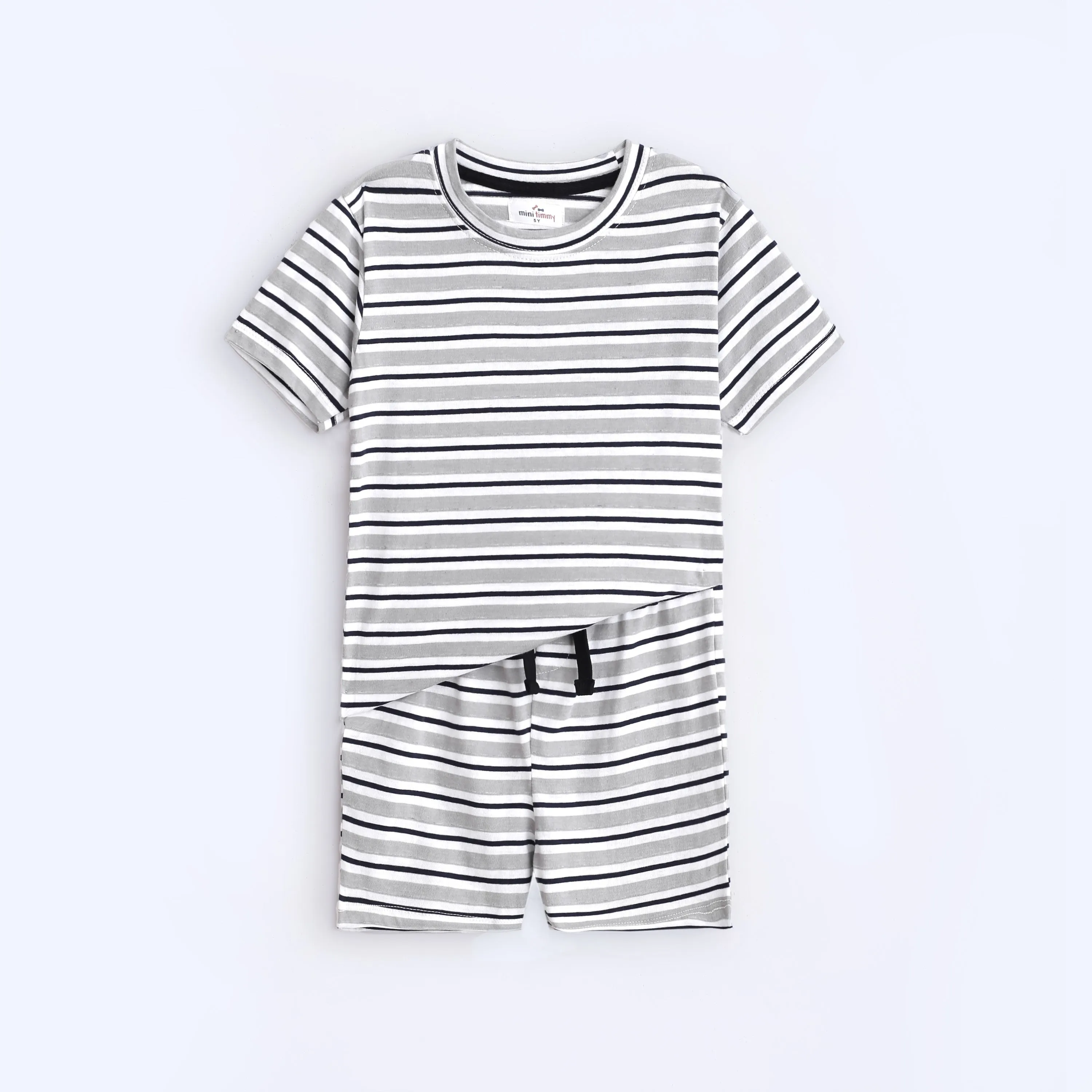 Kids Soft Cotton Horizontal Stripes Printed Suit