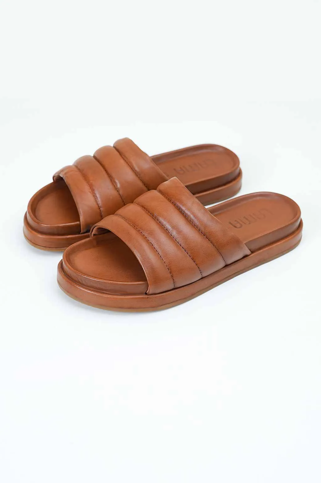 LEATHER COMFORT SLIDES