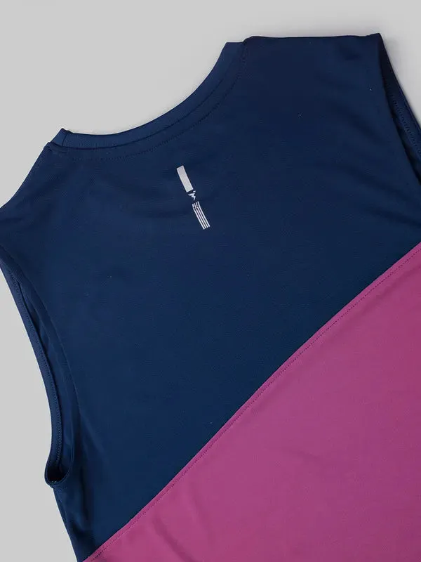 Men Colorblock Slim Fit Crew Neck Innerwear Vest with TECHNO COOL 