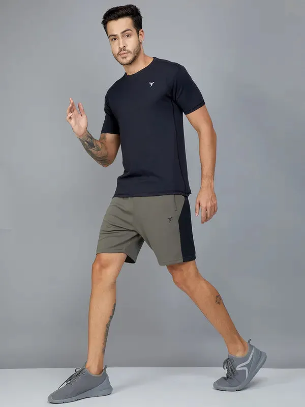 Men Colorblock Slim Fit Shorts with TECHNO DRY