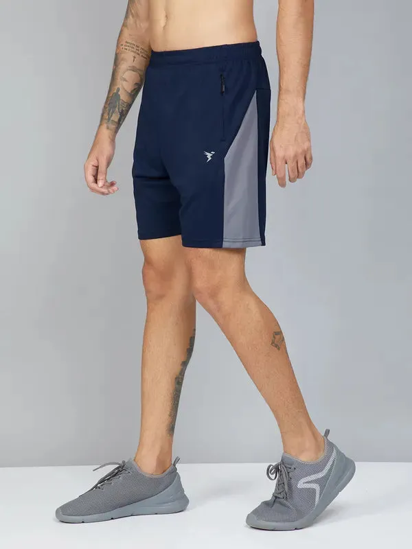 Men Colorblock Slim Fit Shorts with TECHNO DRY