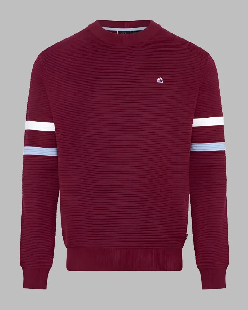 Merc London Clothing MEDWAY Crew Top Burgundy