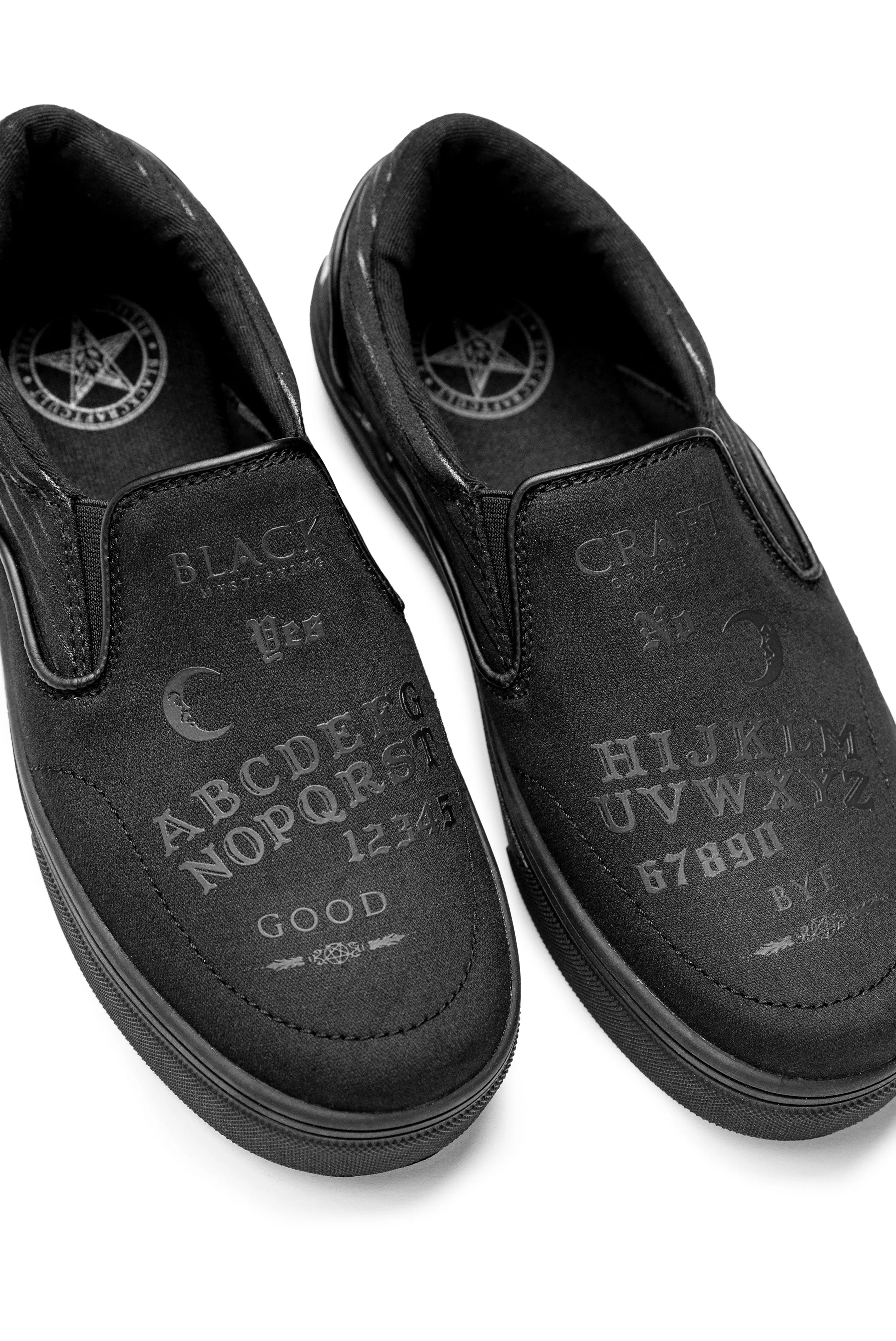 Ouija - Black on Black Slip On Sneaker