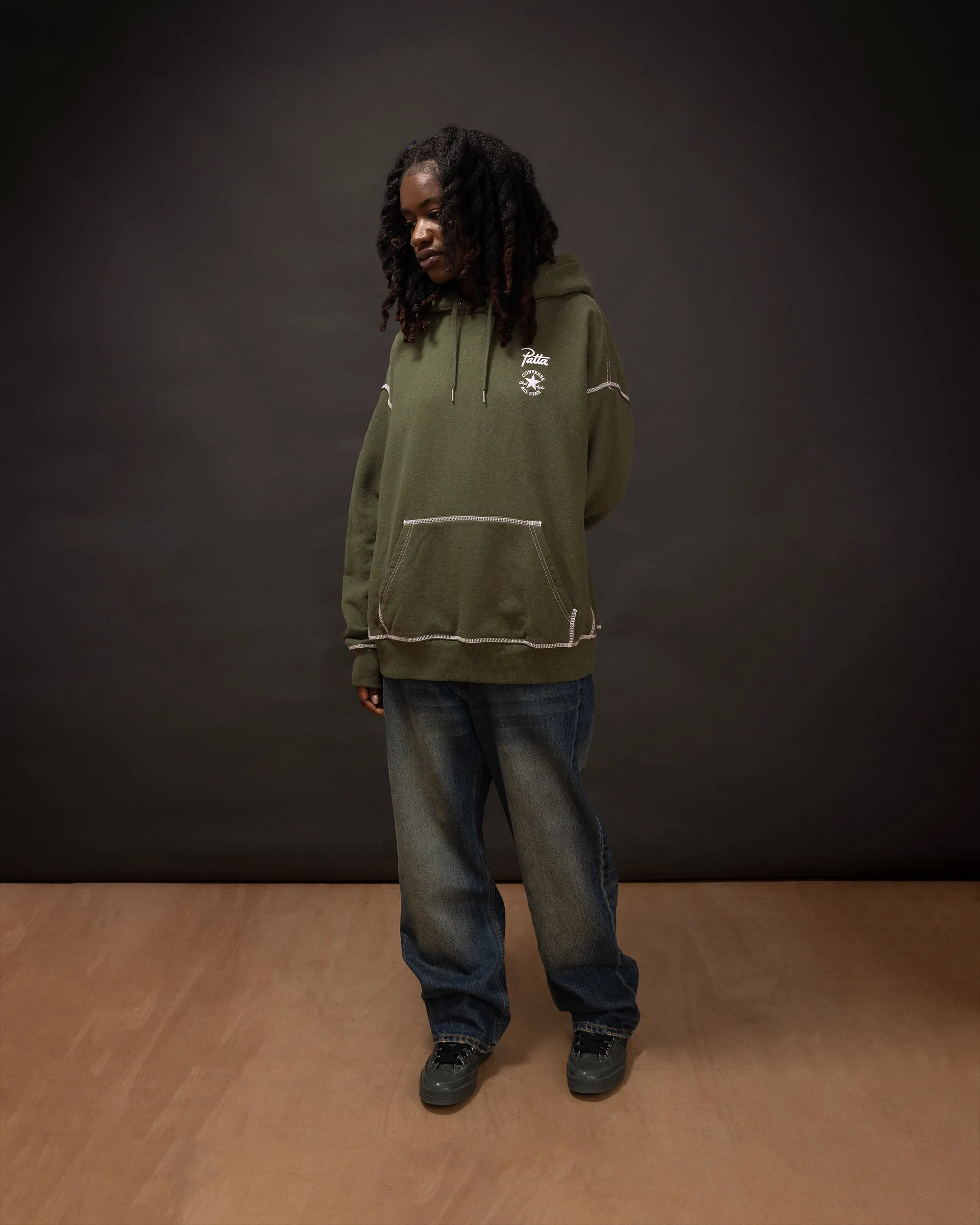 Patta x Converse Rain or Shine Hooded Sweater (Utility Green Heather)