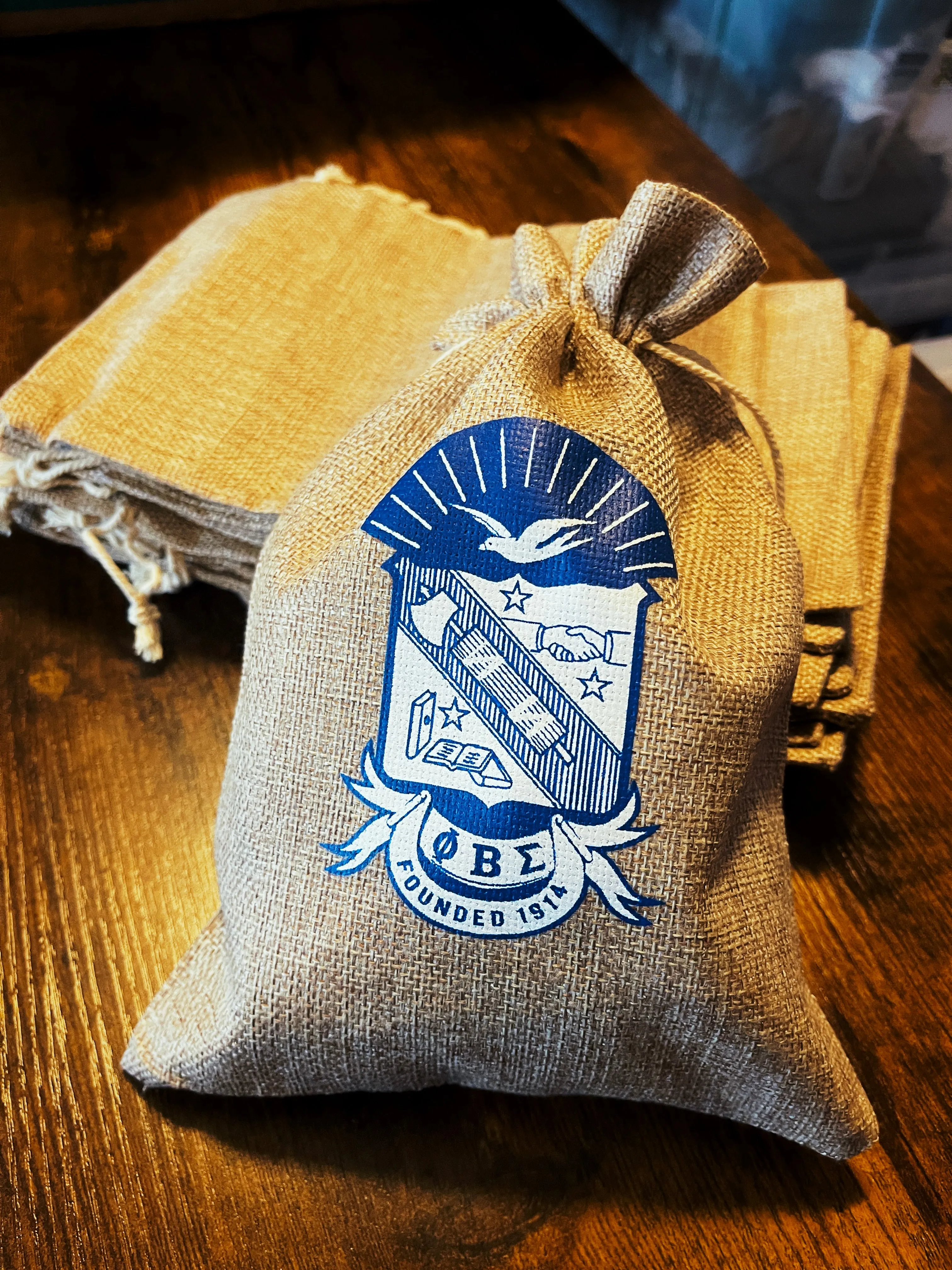 Phi Beta Sigma Gift Bags / Burlap Bags - 7x10