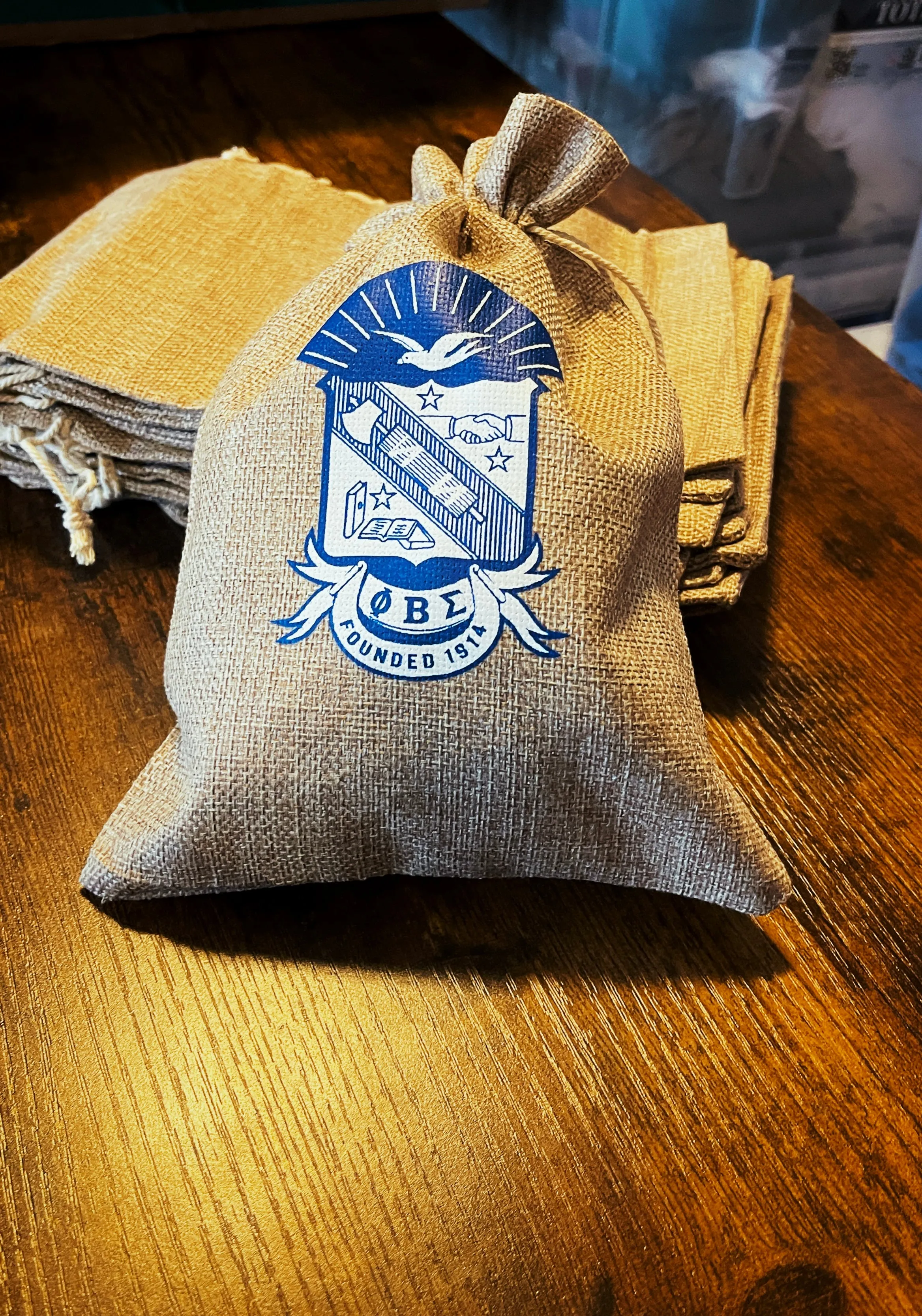 Phi Beta Sigma Gift Bags / Burlap Bags - 7x10